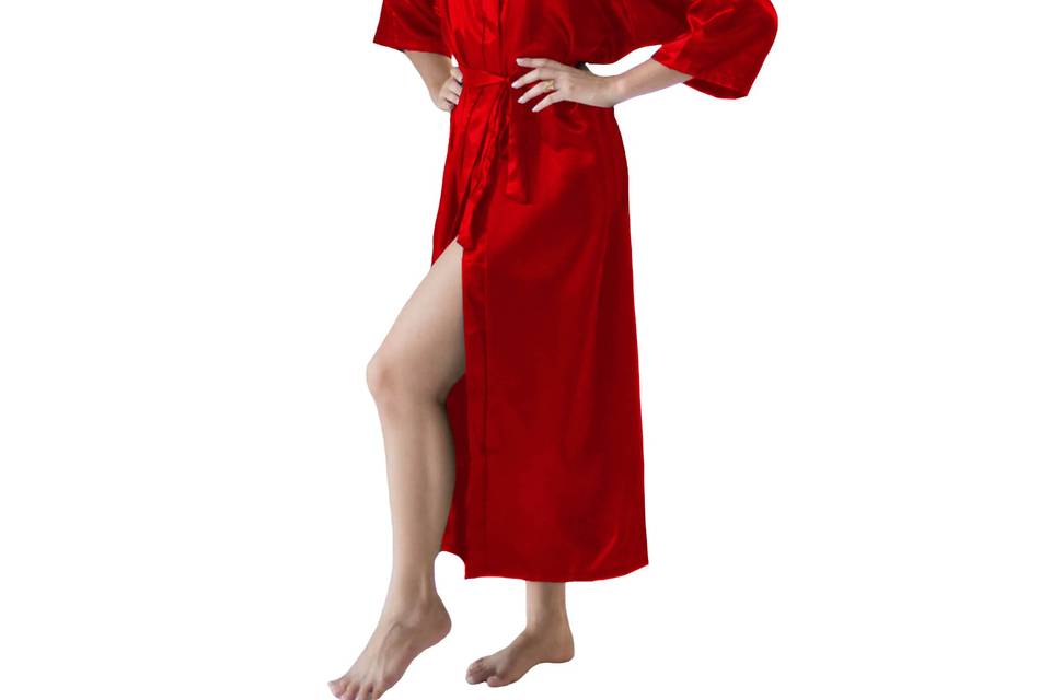 Robe longo feminino vermelho e
