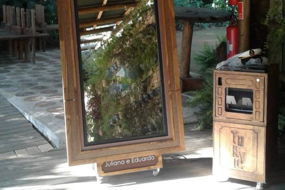 Espelho Mágico Moldura Rustica