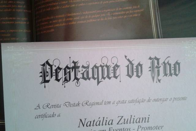 Destaque do ano! Obrigada !