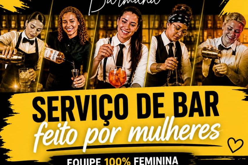 Serviço de bar feito por mulhe