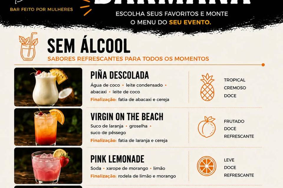 Sugestões de drinks