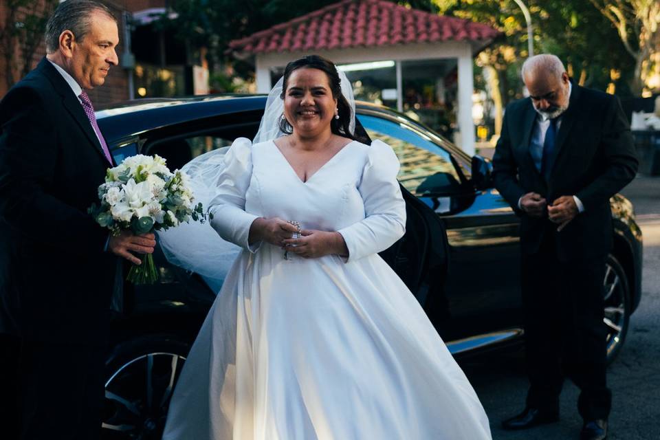 Chegando com o pai