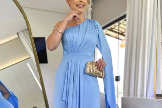 Vestido azul Serenity aluguel