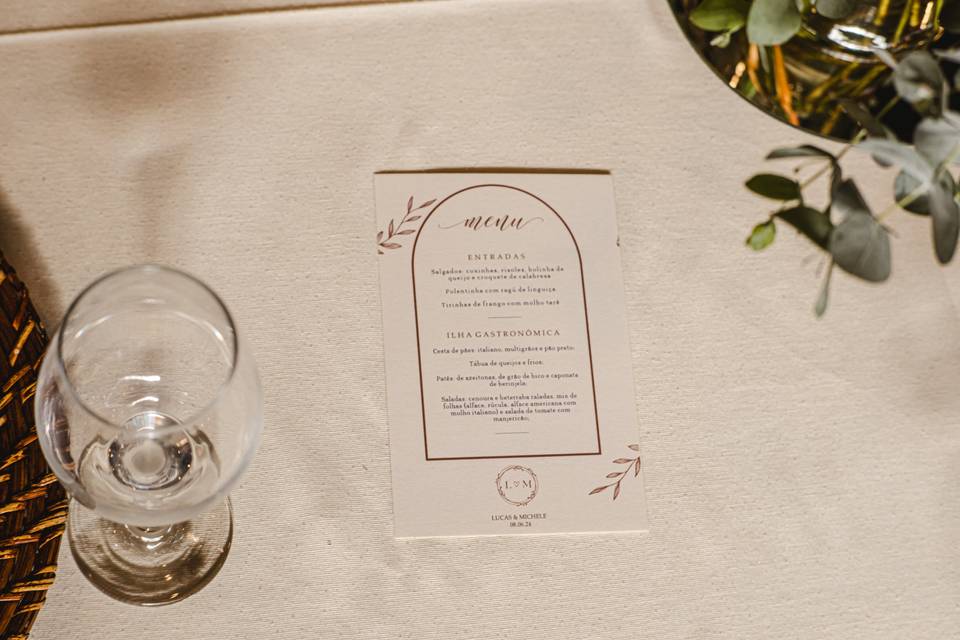 Menu pedido Michele&Lucas