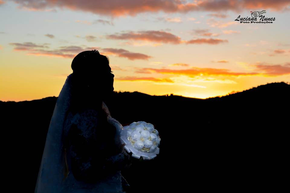 Fotos de noiva com Por do Sol