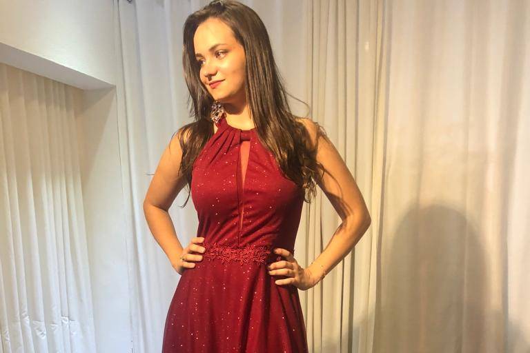 Vestido longo marsala 758