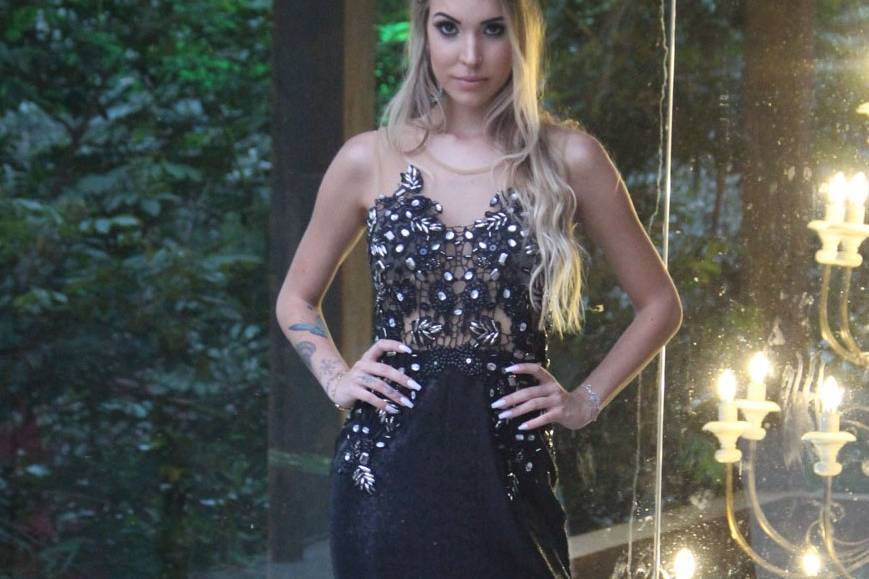 Vestido longo preto 568