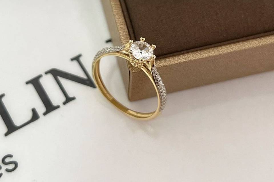 Solitário em ouro 18k