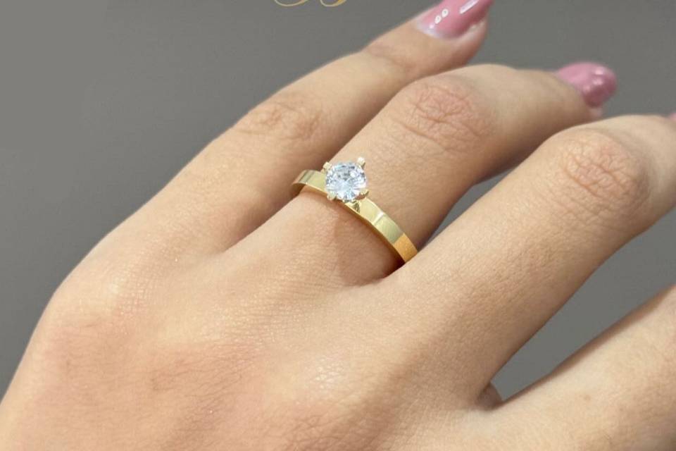Solitário em ouro 18k