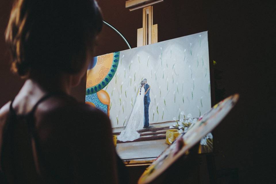 Marina pintando