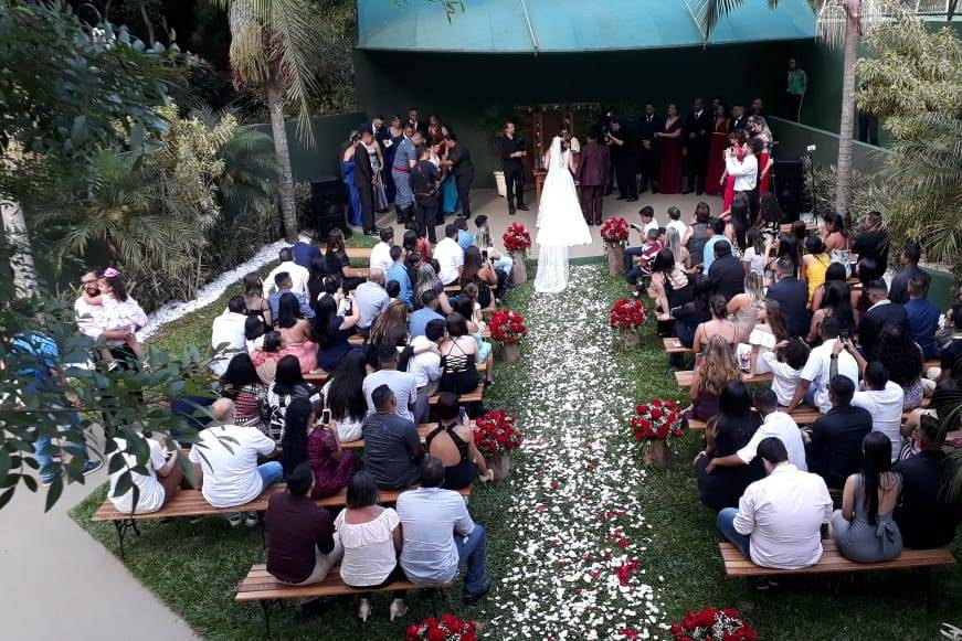 Foto aérea casamento