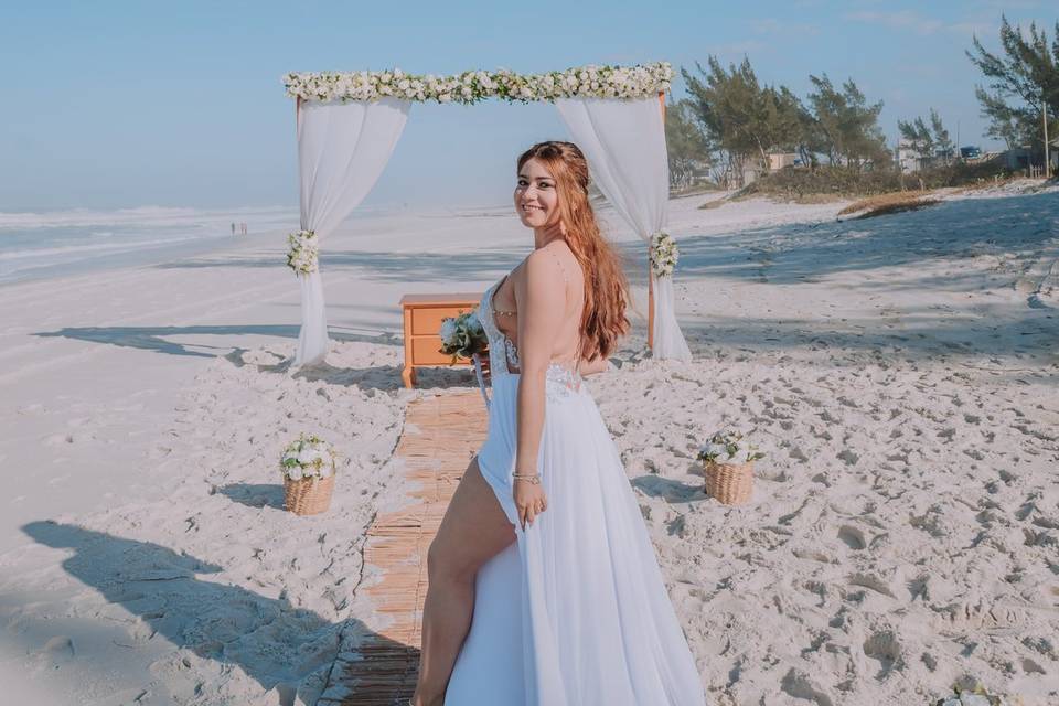 Pé na areia