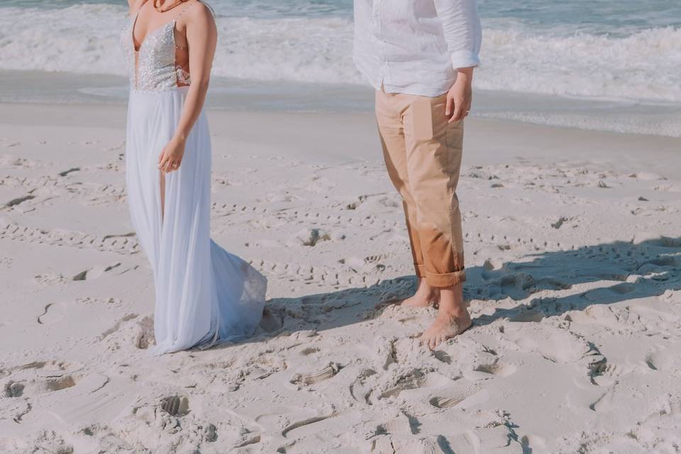 Pé na areia