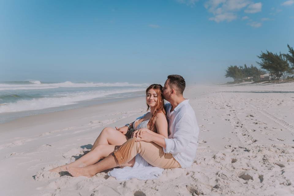 Pé na areia