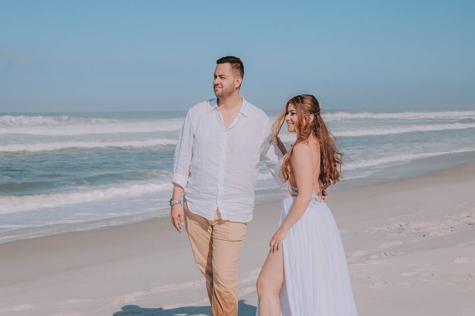 Pé na areia