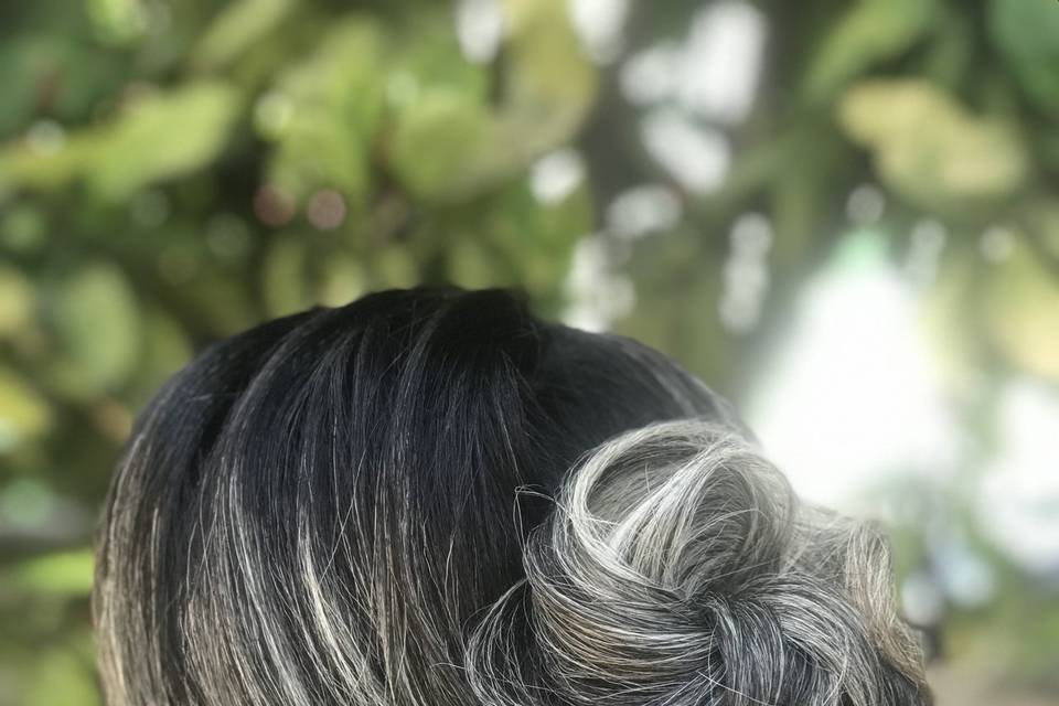 Coque cabelo curso e ralo