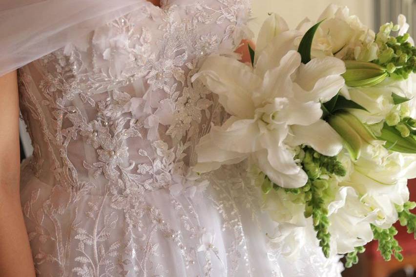 Detalhes renda e tule