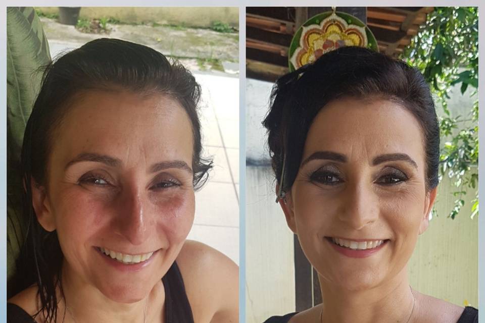 Madrinha antes e depois Monica