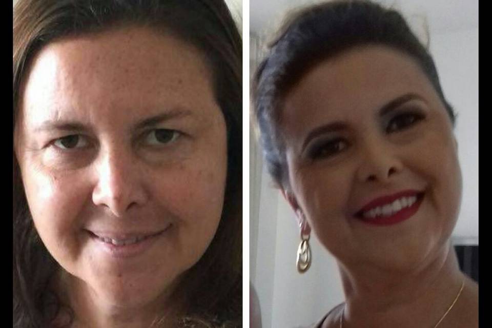 Madrinha antes e depois