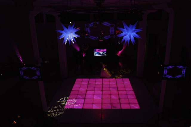 Pista led, gobo e sputnik