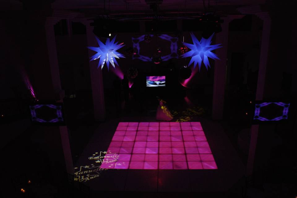 Pista led, gobo e sputnik