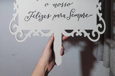 Lettering em plaquinhas