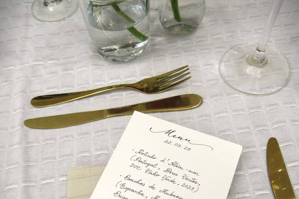 Caligrafia para menu