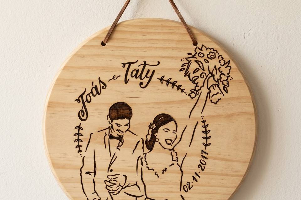 Arte para gravação em madeira