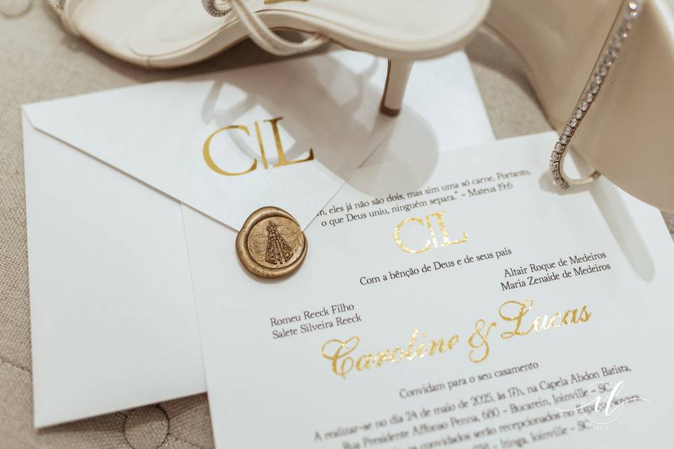 Convite de casamento clássico