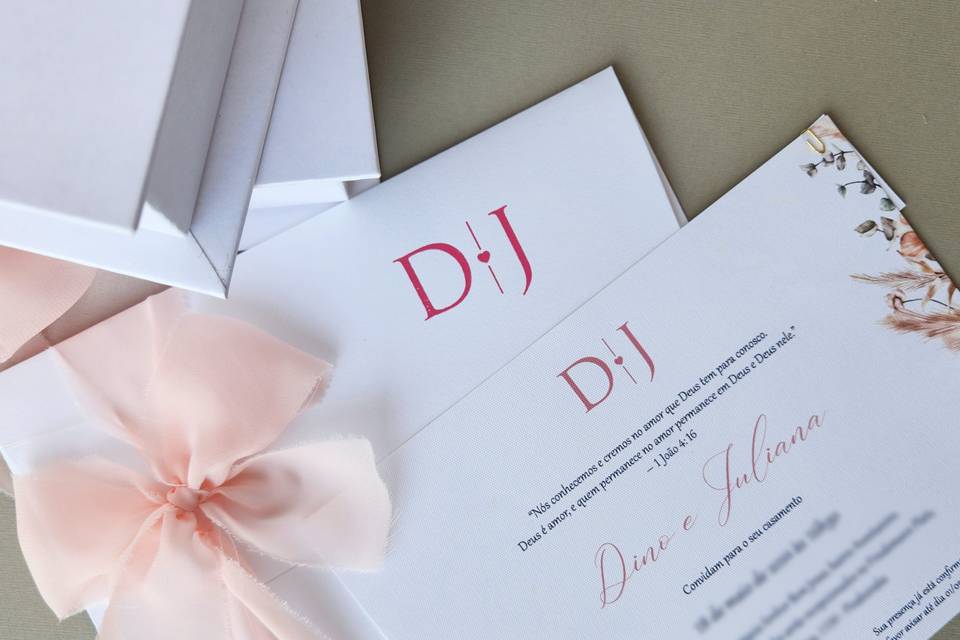 Convite de casamento rose