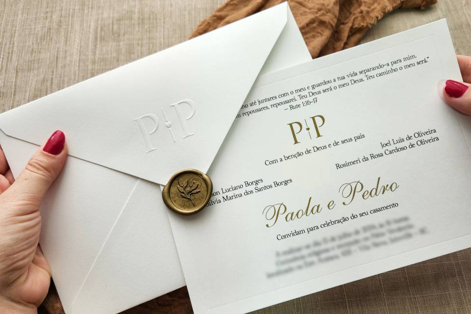 Convite de casamento clássico
