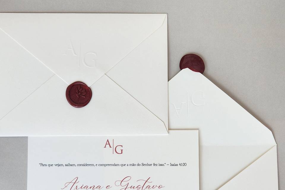 Convite de casamento marsala