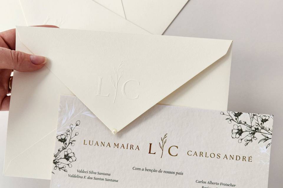 Convite de casamento clássico