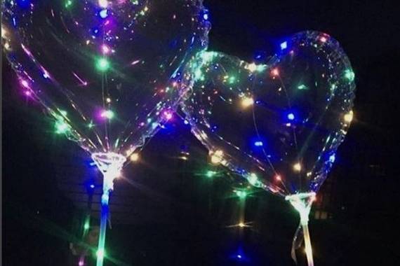 Balão de LED de coração