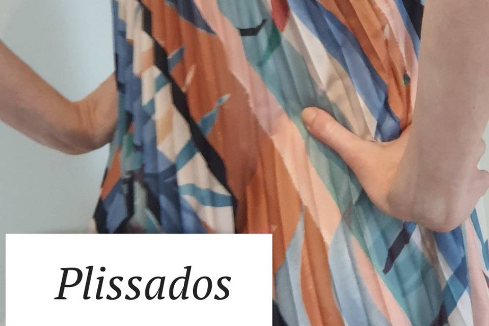 Vestido plissado soleil