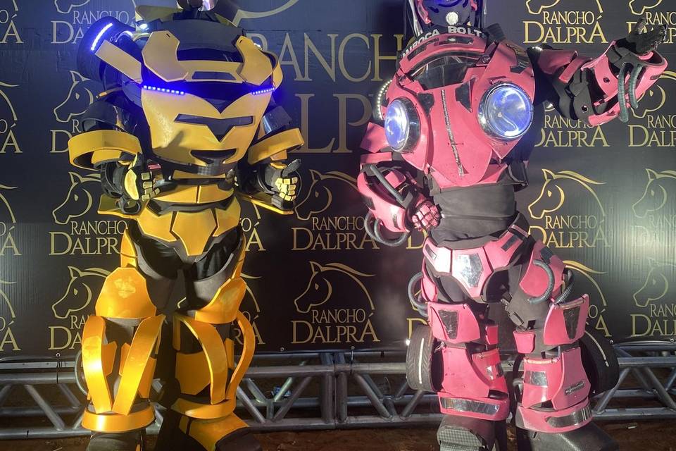 Robô rosinha e amarelo
