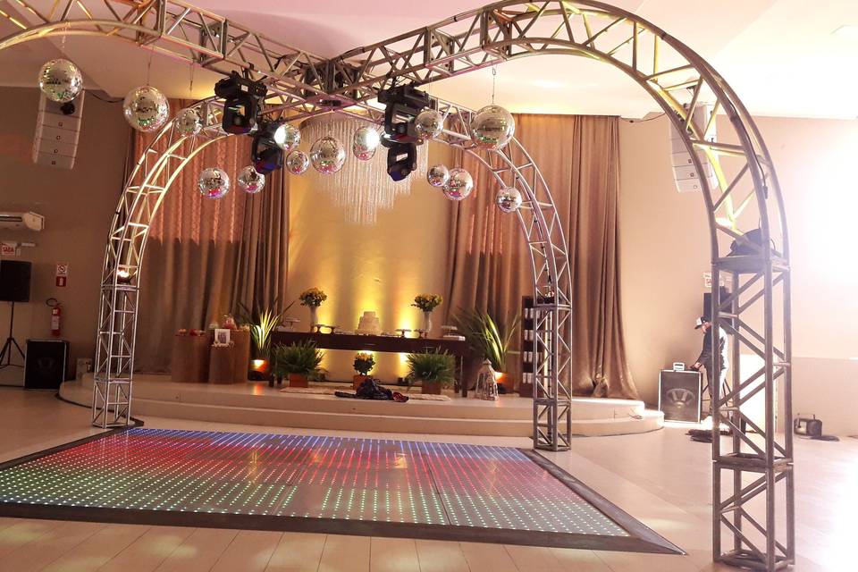 Pista de dança com globos