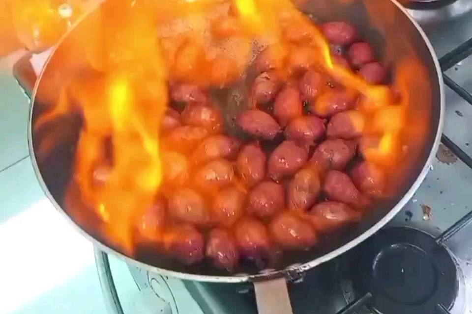 Linguiça flambada