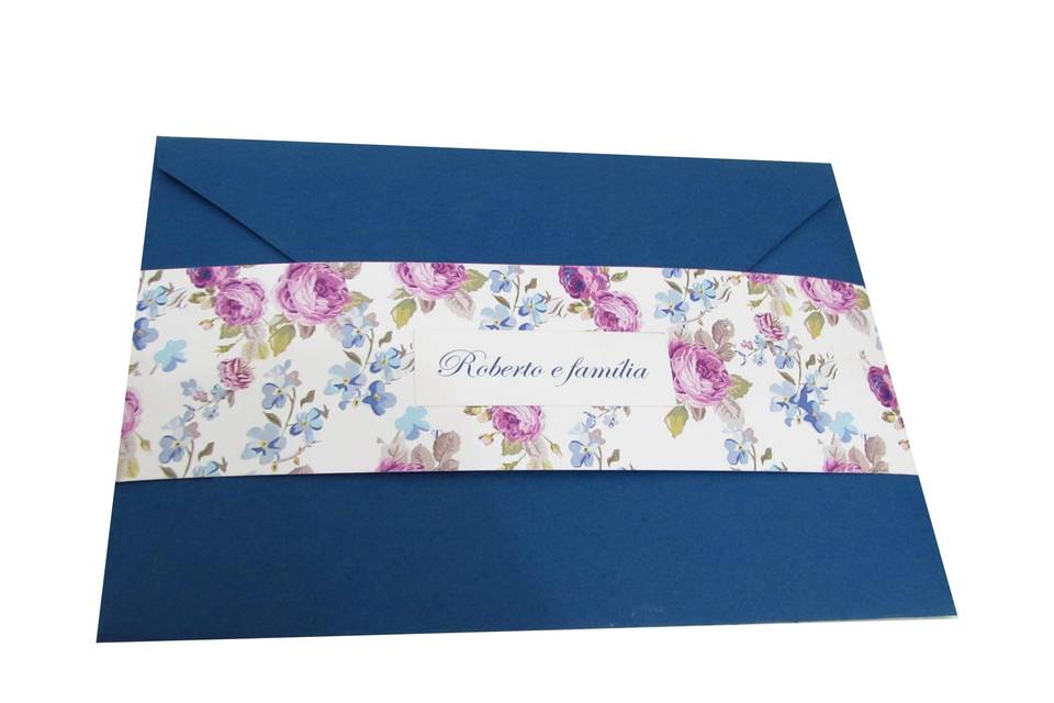 Convite azul floral