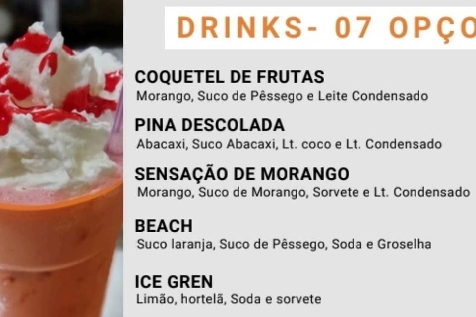 Cardápio bartender