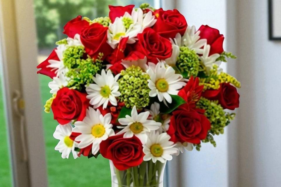 Rosa Vermelha e Margaridas