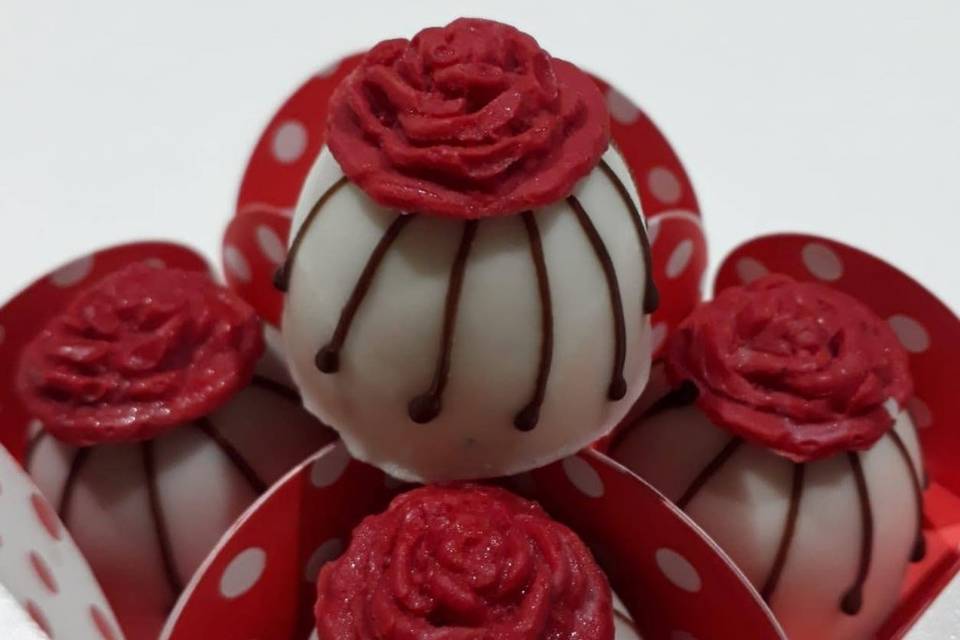 Mini bombom com flor