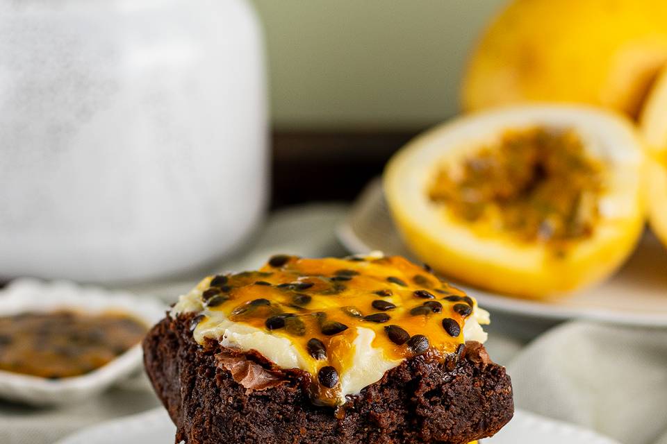 Brownie com maracujá