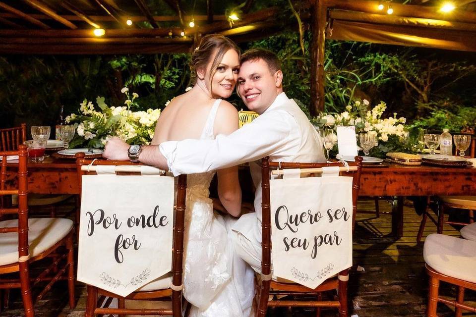 Flâmula Para Cadeira dos Noivo