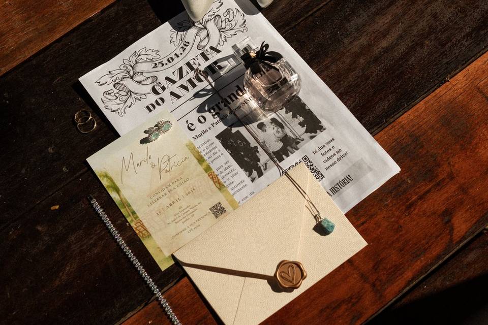 Convite e jornal personalizado