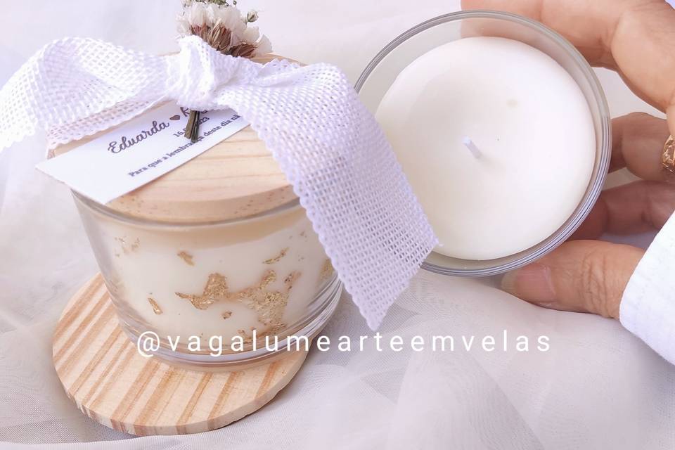 Vela aromática folhas de ouro