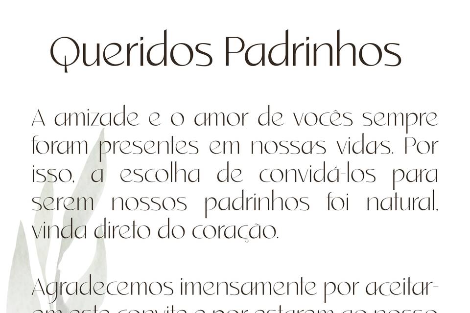 Convite Padrinhos