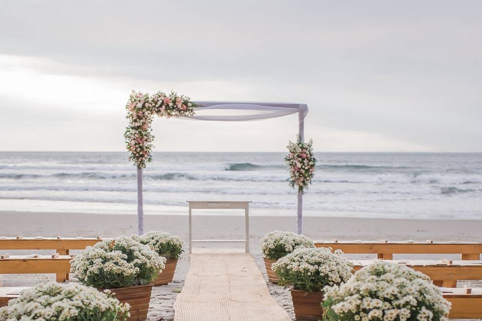 Casamento simples na praia
