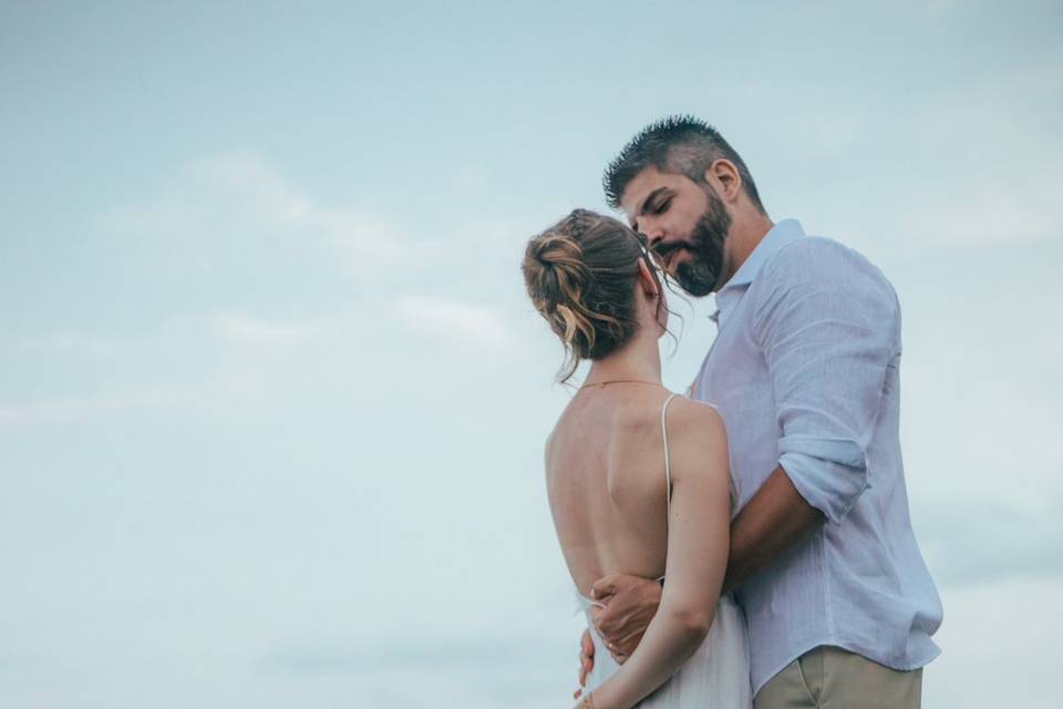Casal e o mar