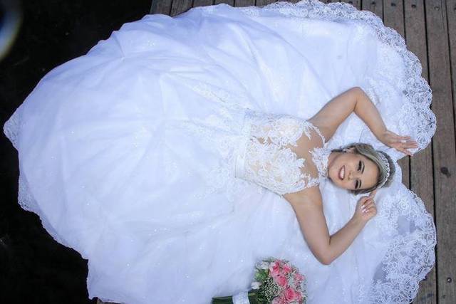 Vestido Princesa de Gola Alta